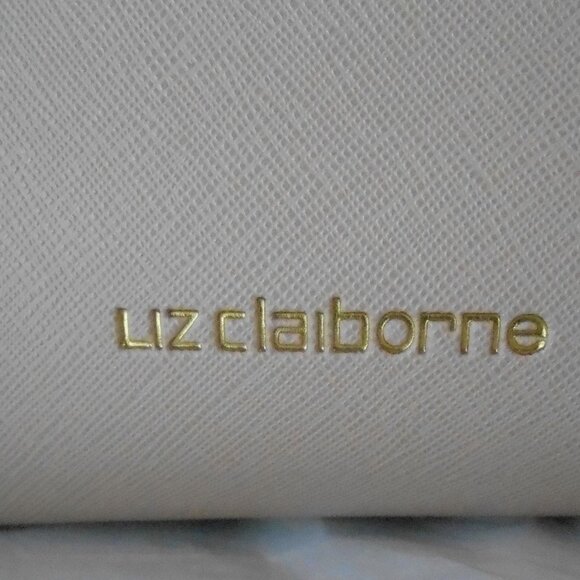 Liz Claiborne Tuxedo Tote Bag Purse Cream with Black Trim-Beautiful! - Picture 5 of 6